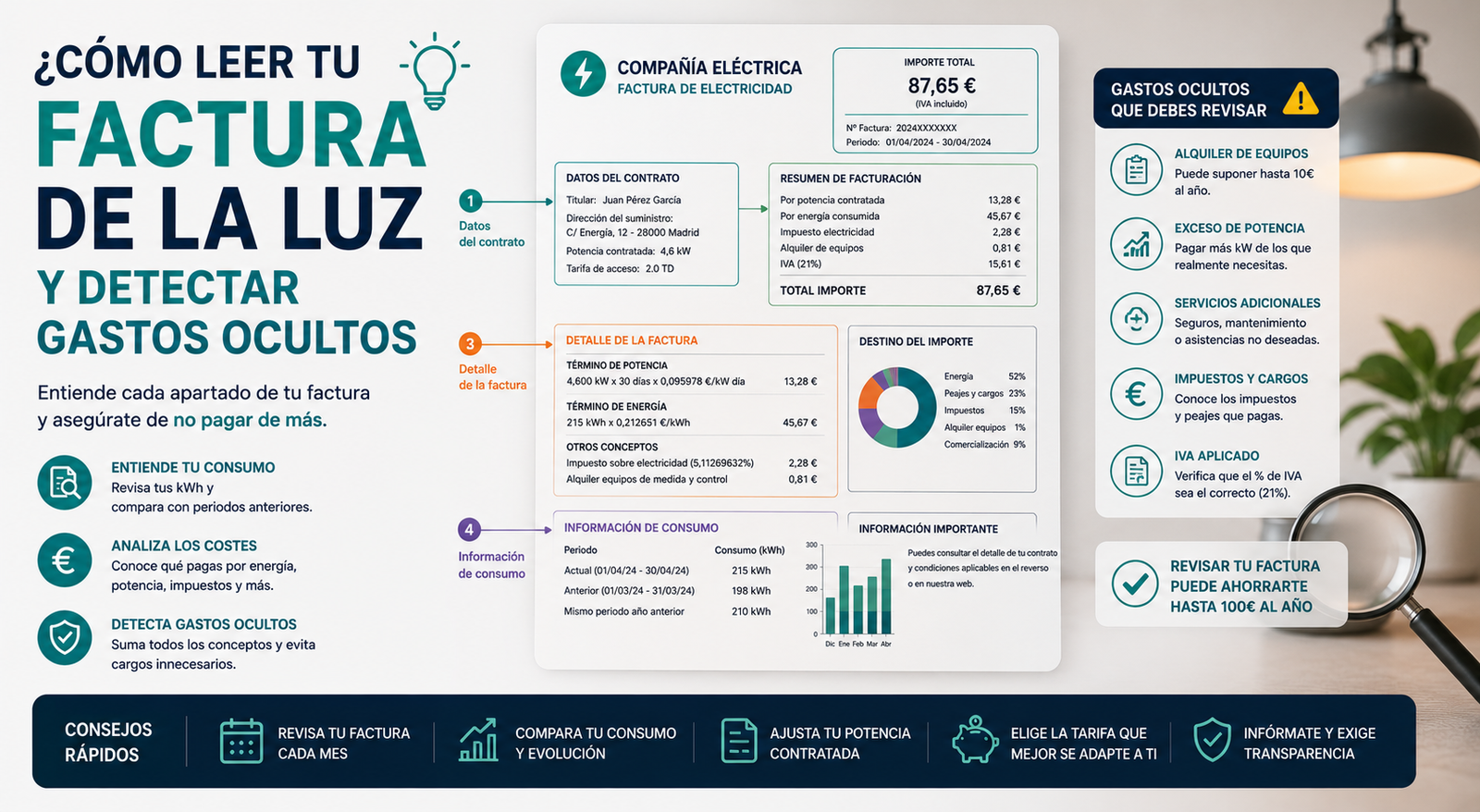 Cómo Leer tu Factura de la Luz y Detectar Gastos Ocultos